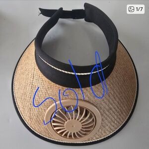 Banana Boat Black and Tan Visor with Fan